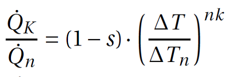 Convective heat emission, delta T