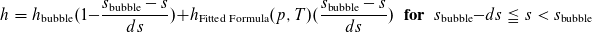 Calculation procedure for change from supercooled to two-phase