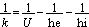 1/k = 1/U - 1/he - 1/hi